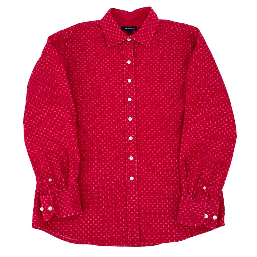 Lands' End Retro Print Corduroy Button Down Shirt